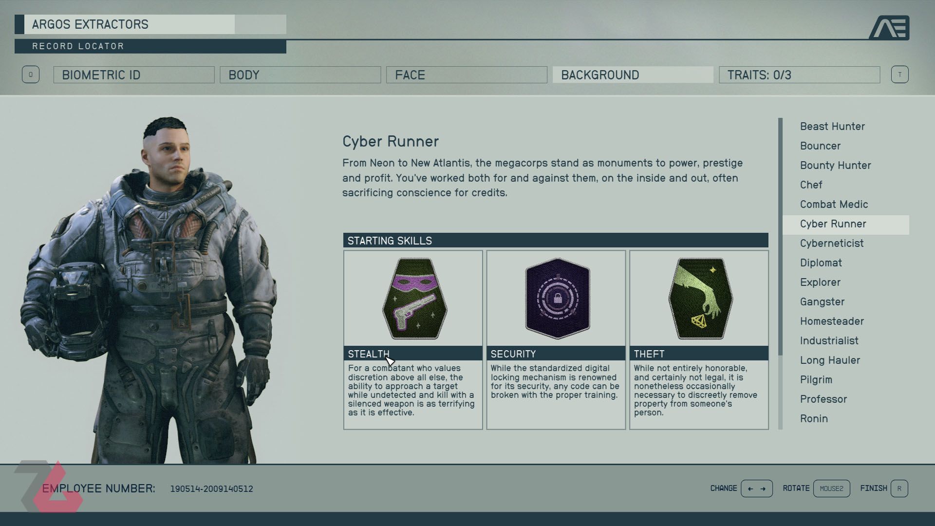 بک‌گراند Cyber Runner بازی استارفیلد