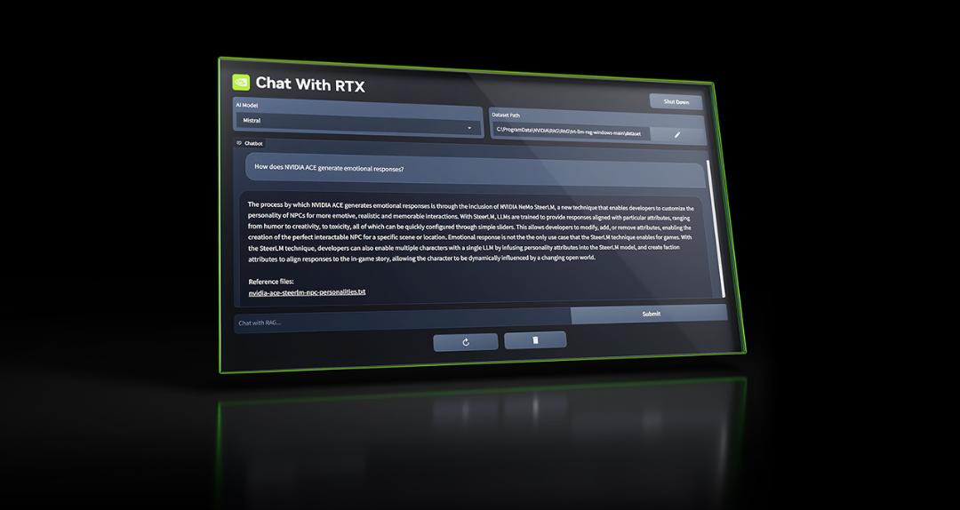 محیط چت بات انویدیا Chat With RTX
