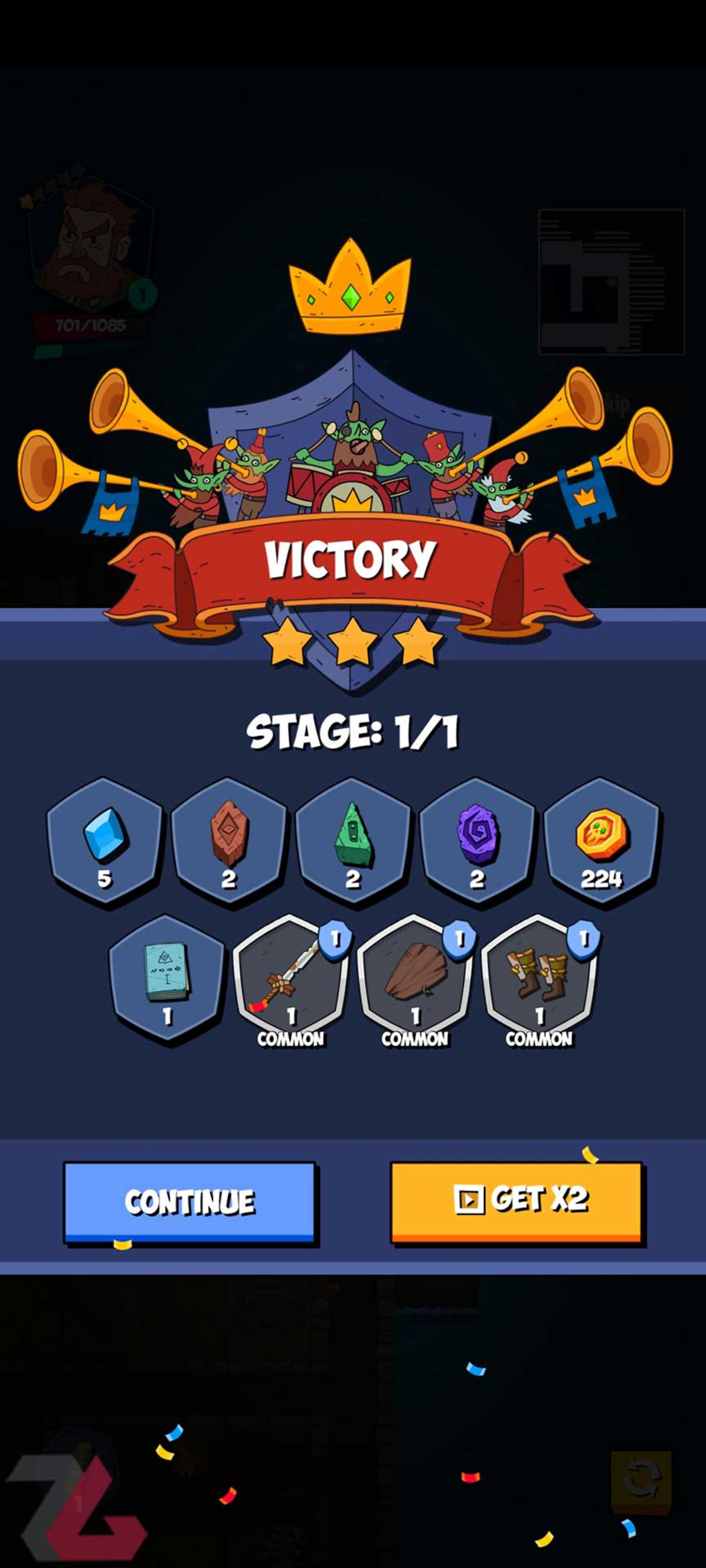 پایان مرحله در بازی Legendary Adventure 