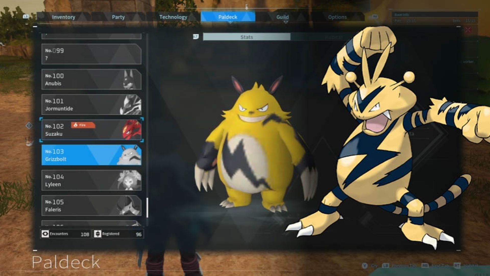 تشابه کاراکتر Grizzbolt بازی Palworld با شخصیت Electabuzz دنیای پوکمون