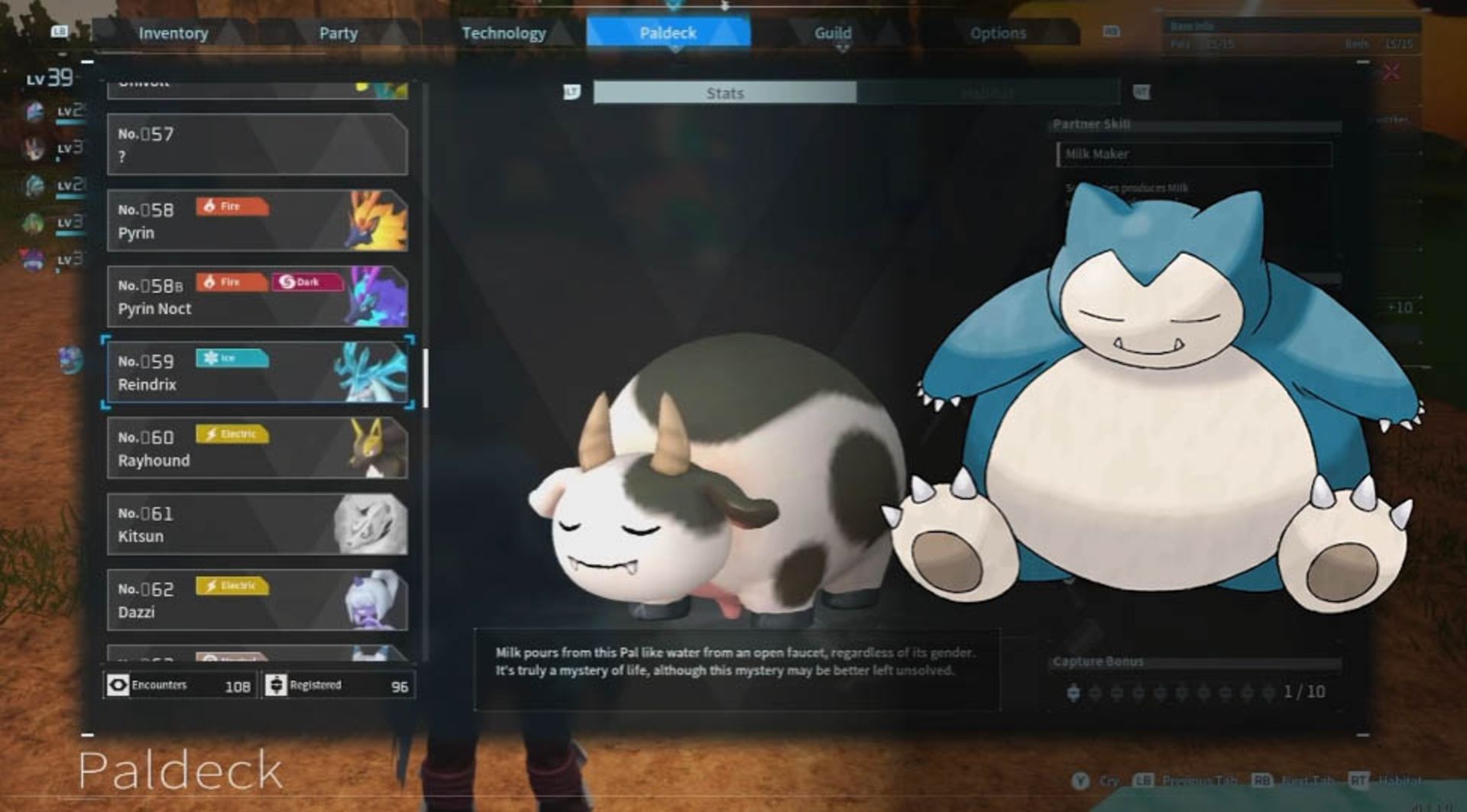تشابه کاراکتر Mozzarina بازی Palworld با شخصیت Snorlax دنیای پوکمون