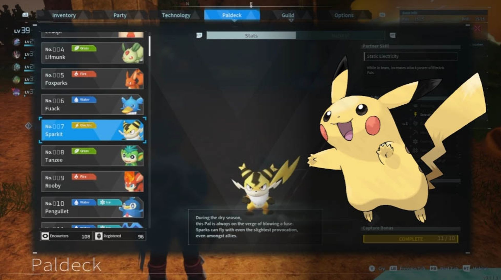 تشابه کاراکتر Sparkit بازی Palworld با شخصیت Pikachu دنیای پوکمون