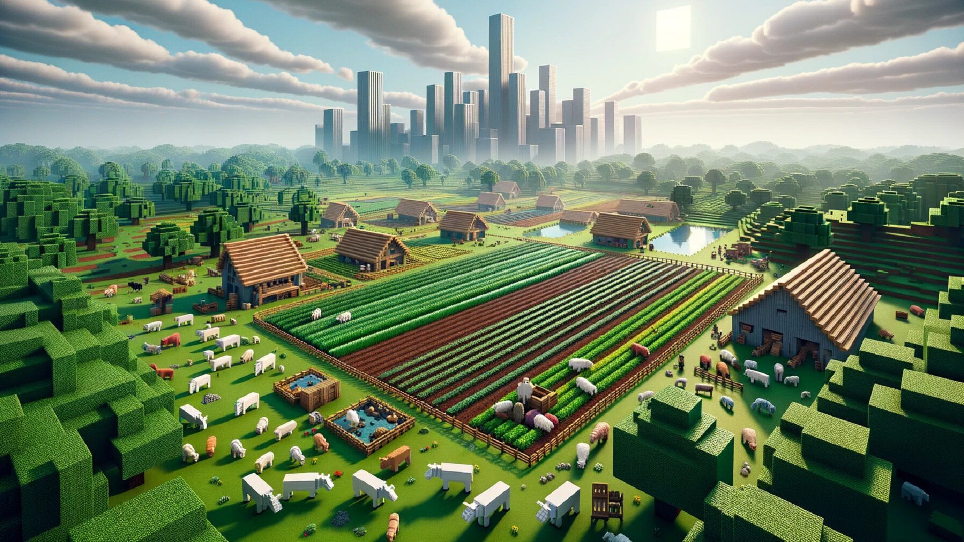 مزرعه خانه گوسفند گاو سبز ماینکرفت minecraft green farm cow 