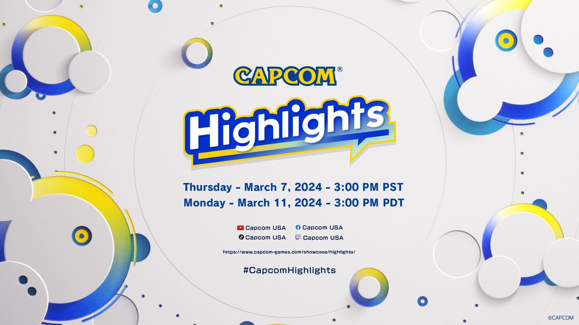 پوستر مراسم Capcom Highlights در ماه مارس ۲۰۲۴
