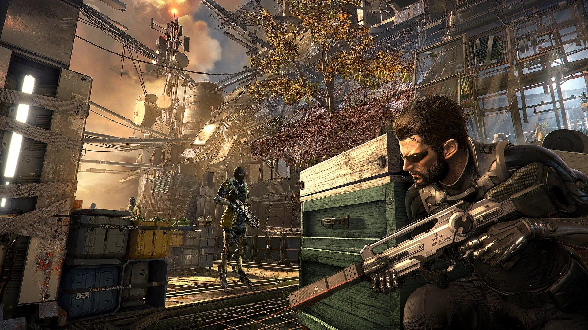 آدام در کمین برای کشتن دشمنان در بازی Deus Ex: Mankind Divided