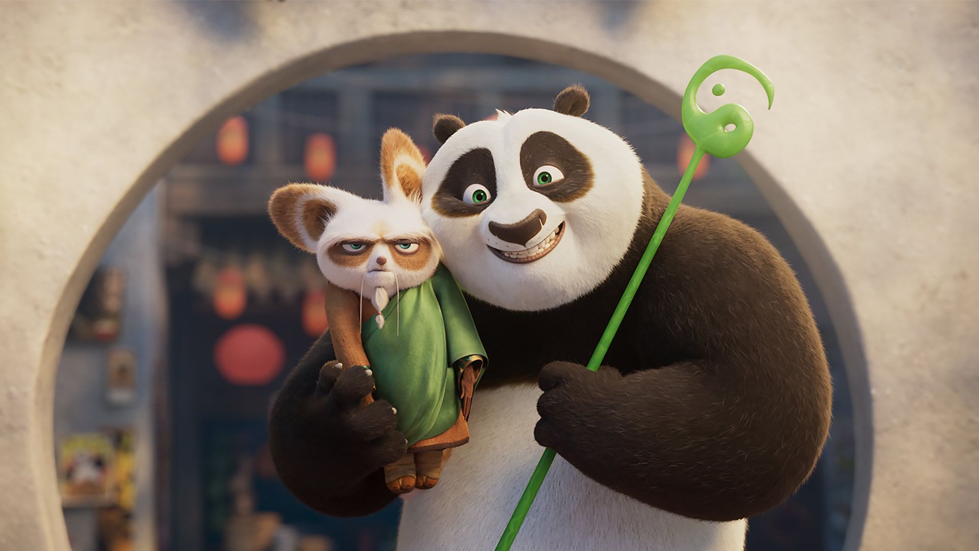 پو و استاد شیفو در انیمیشن Kung Fu Panda 4