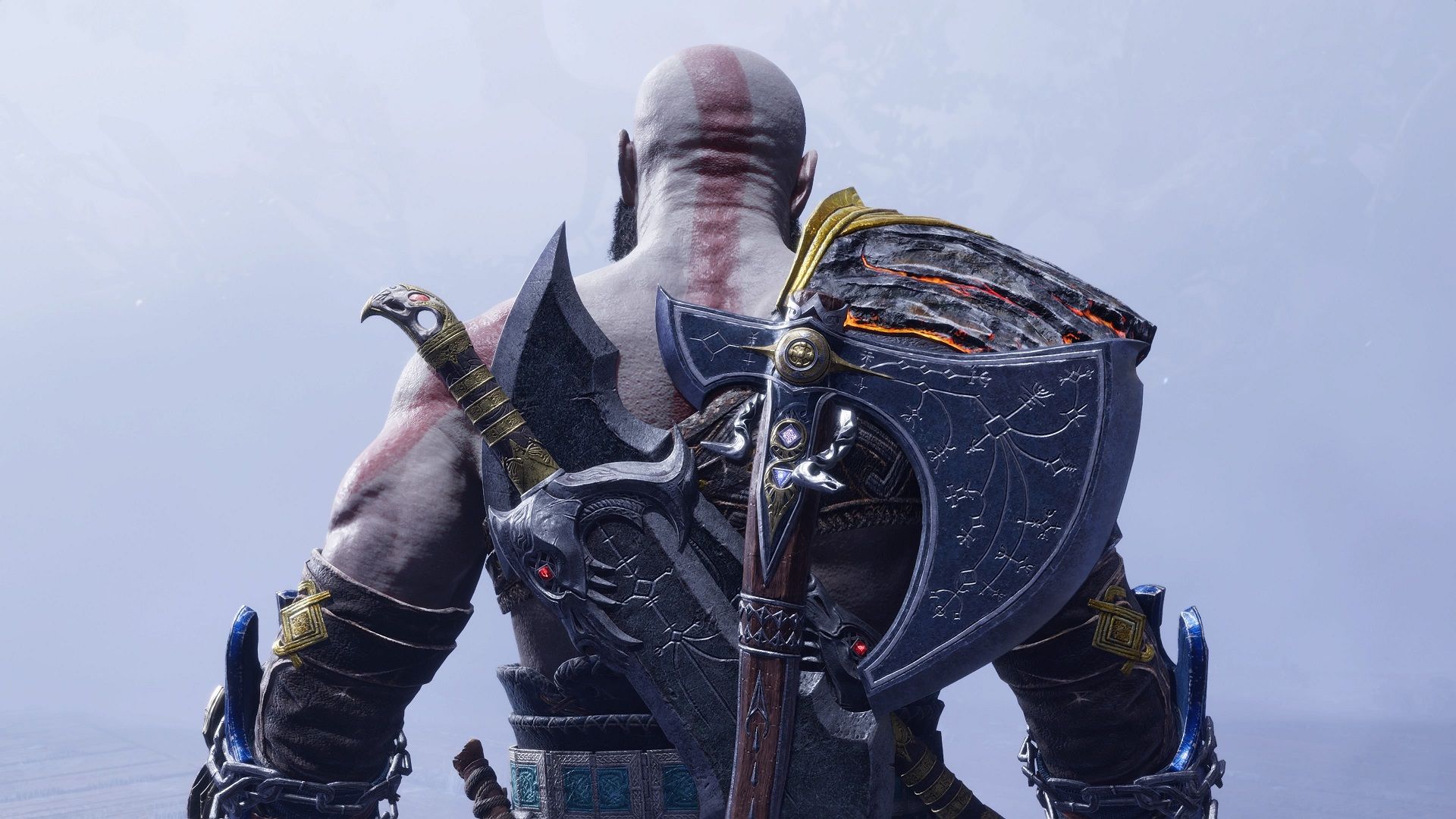 کریتوس از نمای پشت در بازی God Of War