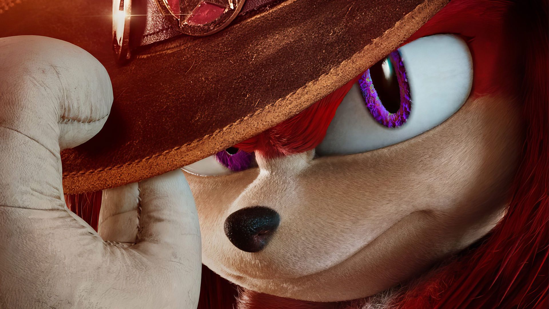 ناکلز با کلاه کلانتر در سریال Knuckles