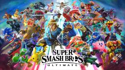 مجموعه‌ای از شخصیت‌های بازی سوپر اسمش بروس (Super Smash Bros. Ultimate) در یک قاب