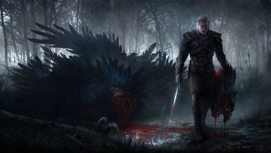 گرالت و سر بریده گریفن در بازی The Witcher 3