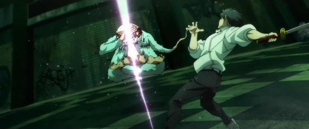 یوتا در حال مبارزه با کاتانا در  انیمه Jujutsu Kaisen  0