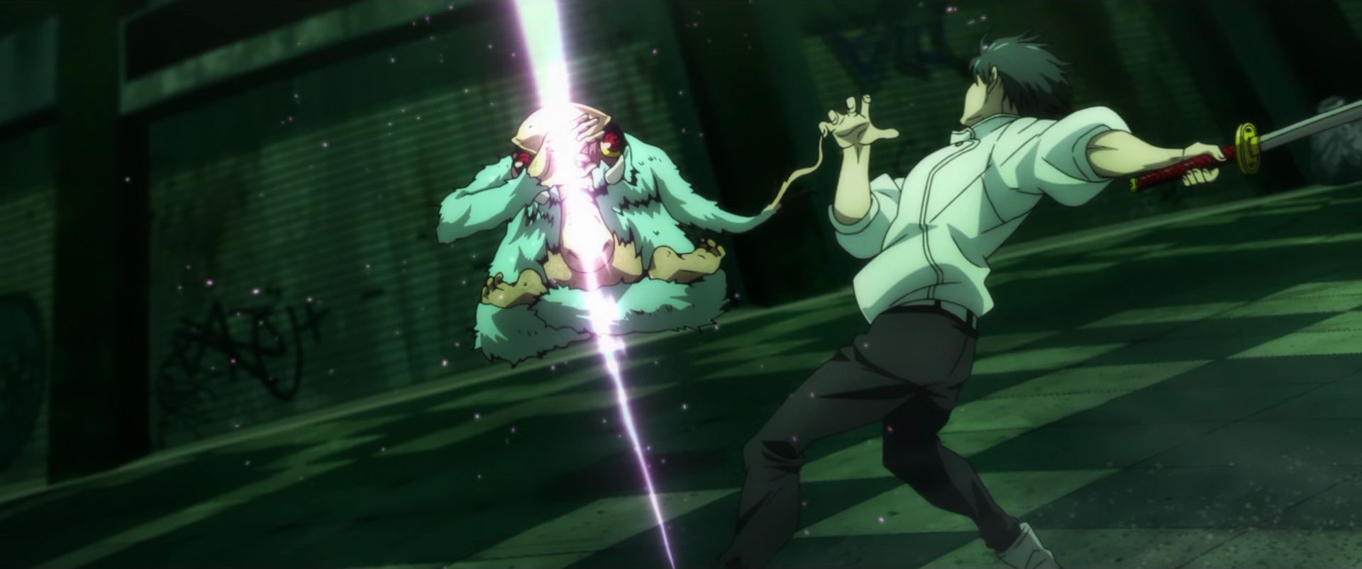 یوتا در حال مبارزه با کاتانا در  انیمه Jujutsu Kaisen  0