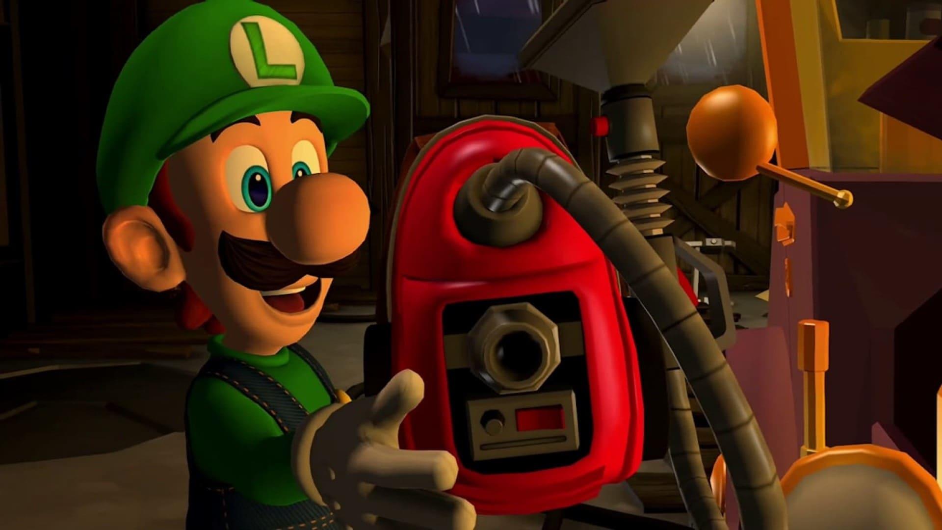 لوییجی با وسیله ای در دست در بازی Luigi’s Mansion 2 HD