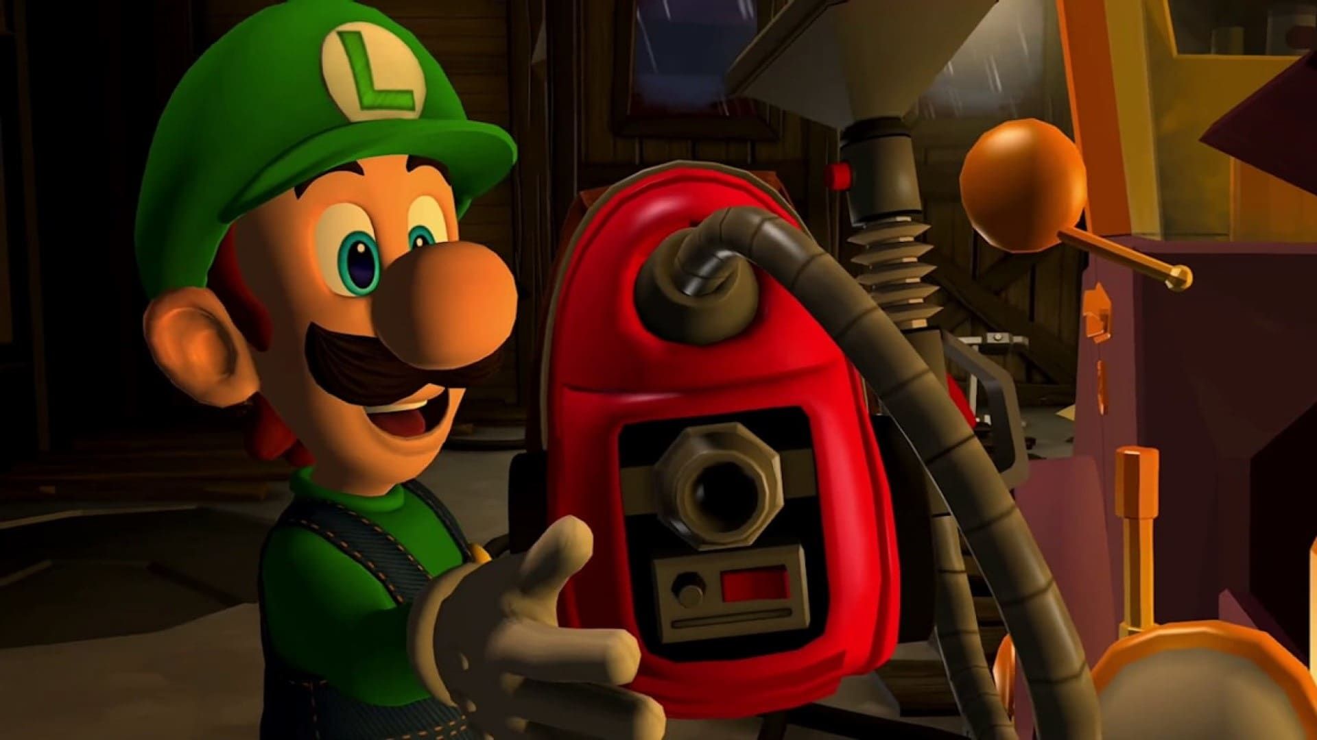 لوییجی با وسیله ای در دست در بازی Luigi’s Mansion 2 HD