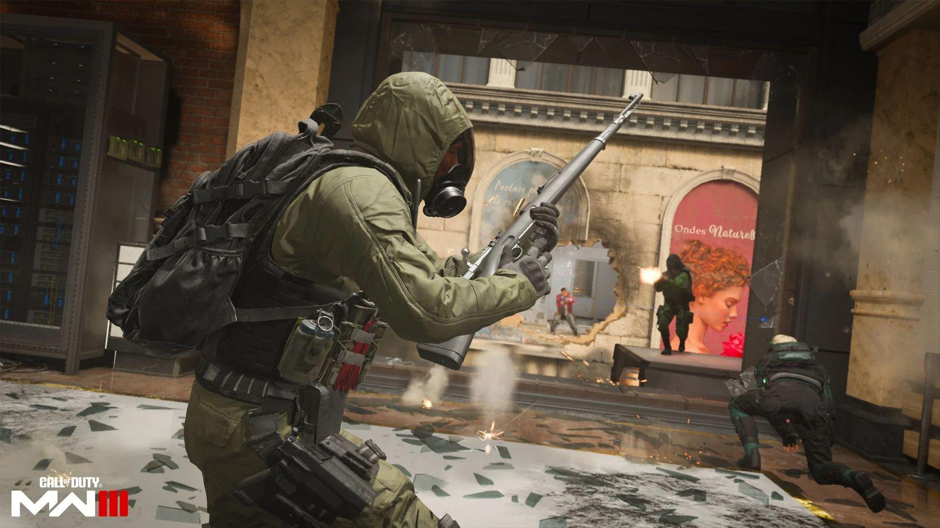درگیری‌ و تیراندازی در نقشه پاریس بازی Call of Duty: Modern Warfare 3