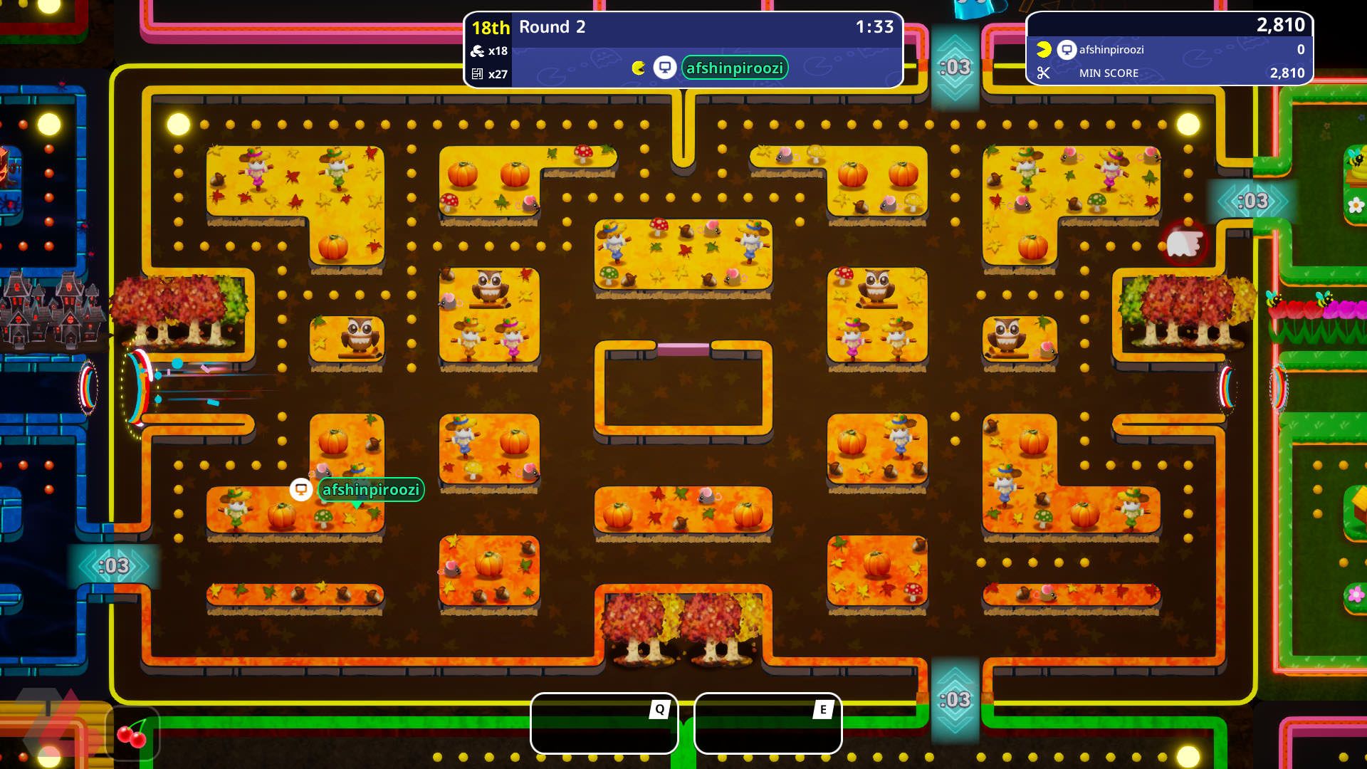 هزارتو جنگلی در بازی PAC-MAN Mega Tunnel Battle: Chomp Champs