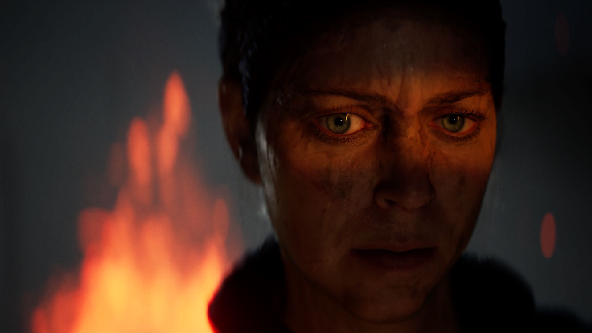 سنوئا در میان شعله های آتش در بازی Senua's Saga: Hellblade 2