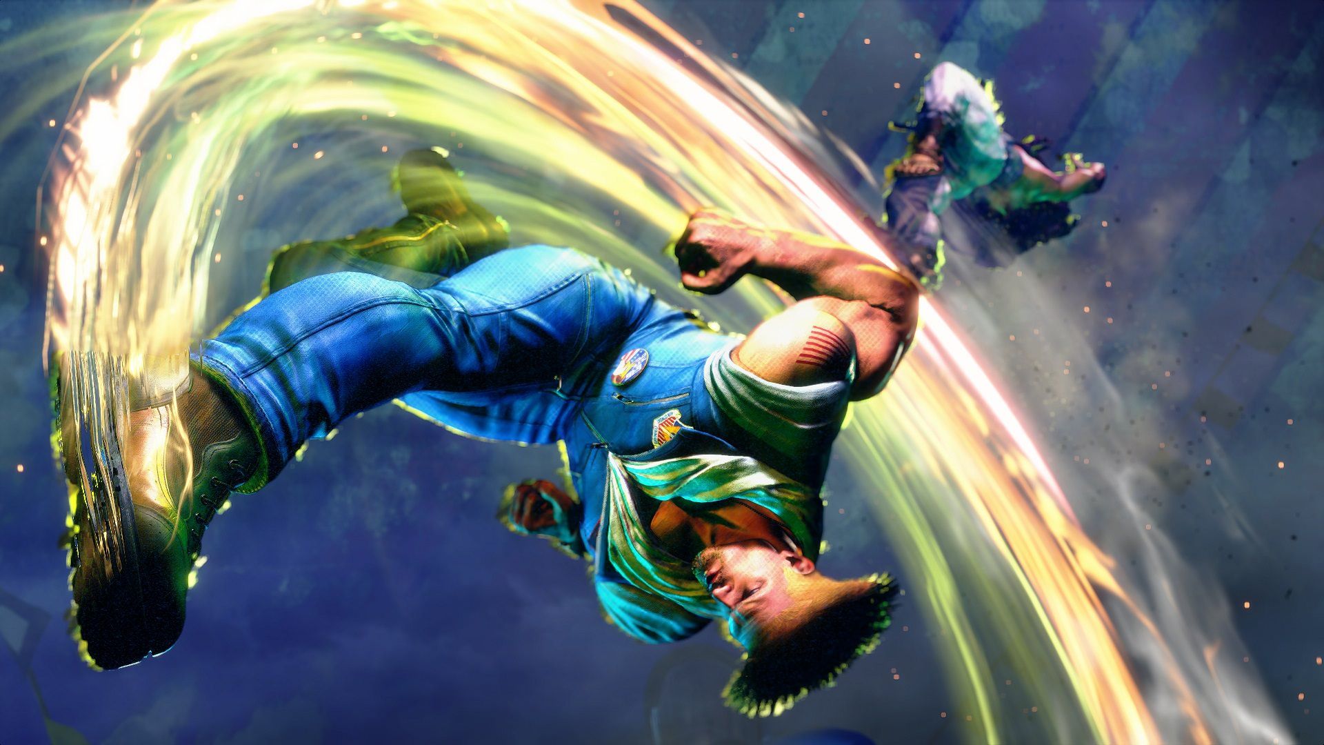 اجرای کمبوی چرخشی توسط Guile در بازی Street Fighter 6