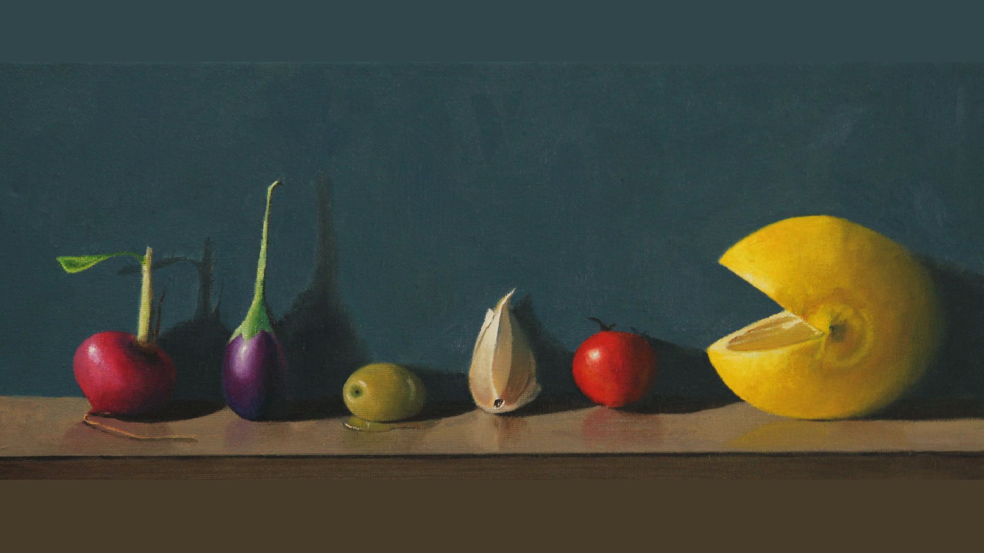 still life painting نقاشی طبیعت بی جان پیاز گوجه بادمجام پک من