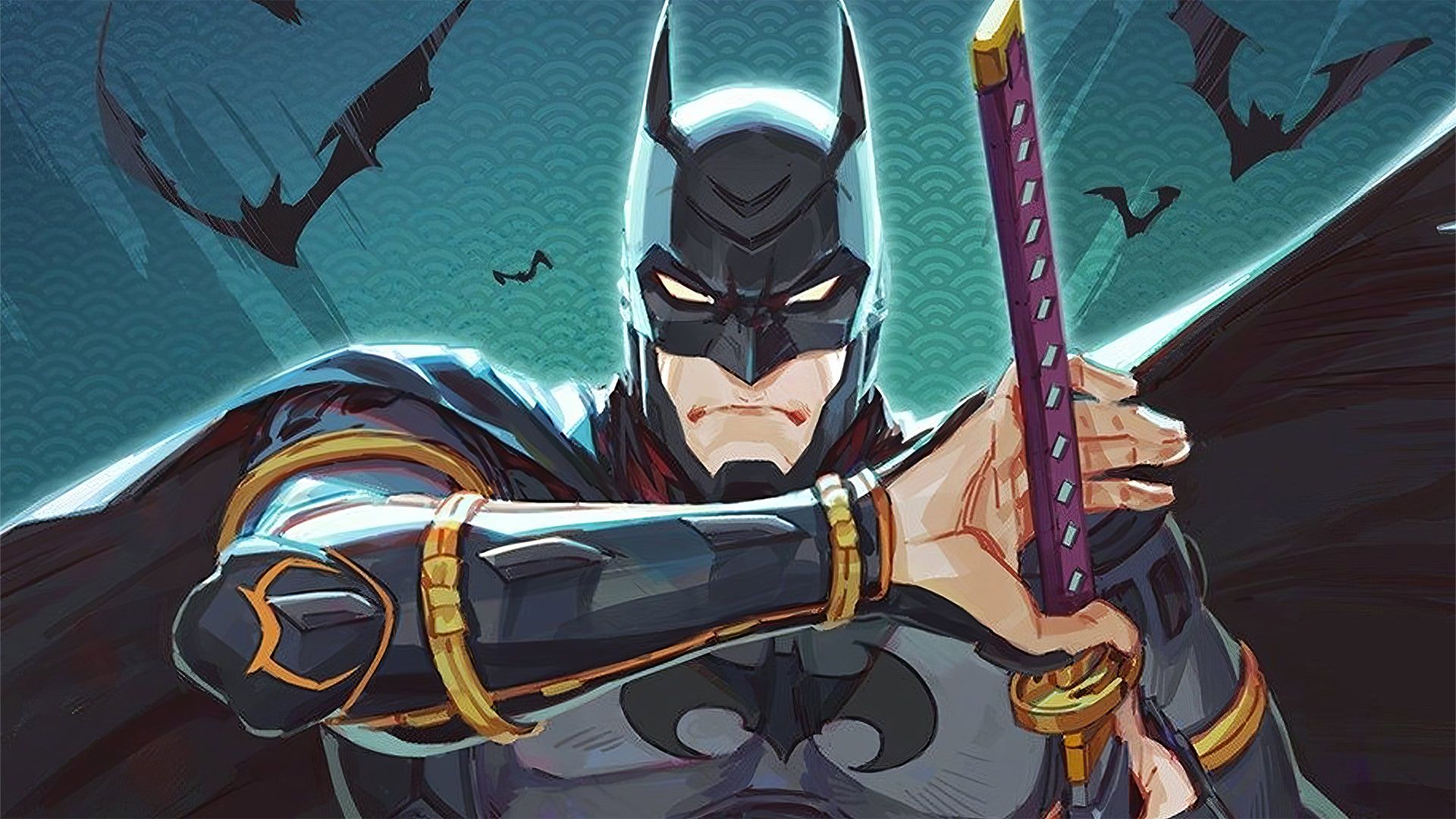 بتمن با کاتانا در انیمه Batman Ninja