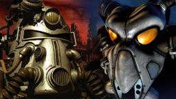 زره‌های سنگین و شخصیت‌های بازی Fallout در یک محیط ویران‌شده