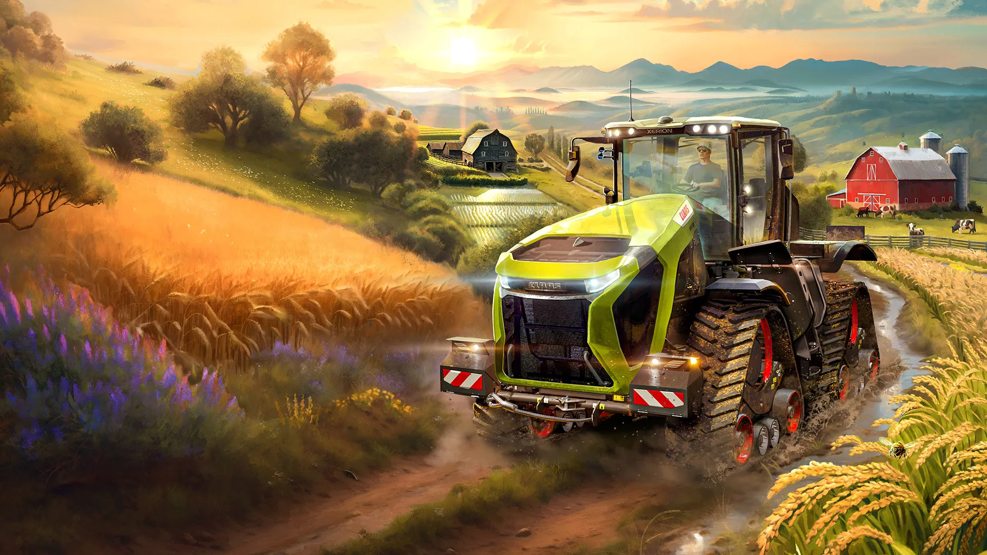 تراکتور و مزرعه گندم در بازی Farming Simulator 25