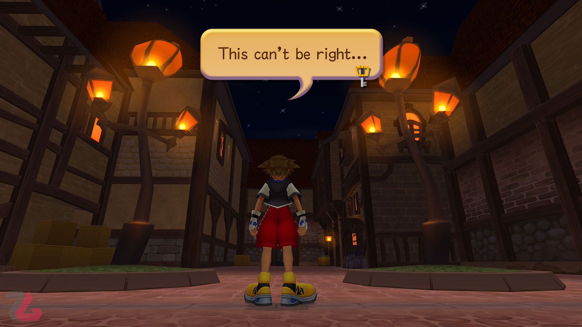 سورا در ترورس تاون در بازی Kingdom Hearts 1.5 + 2.5 Remix