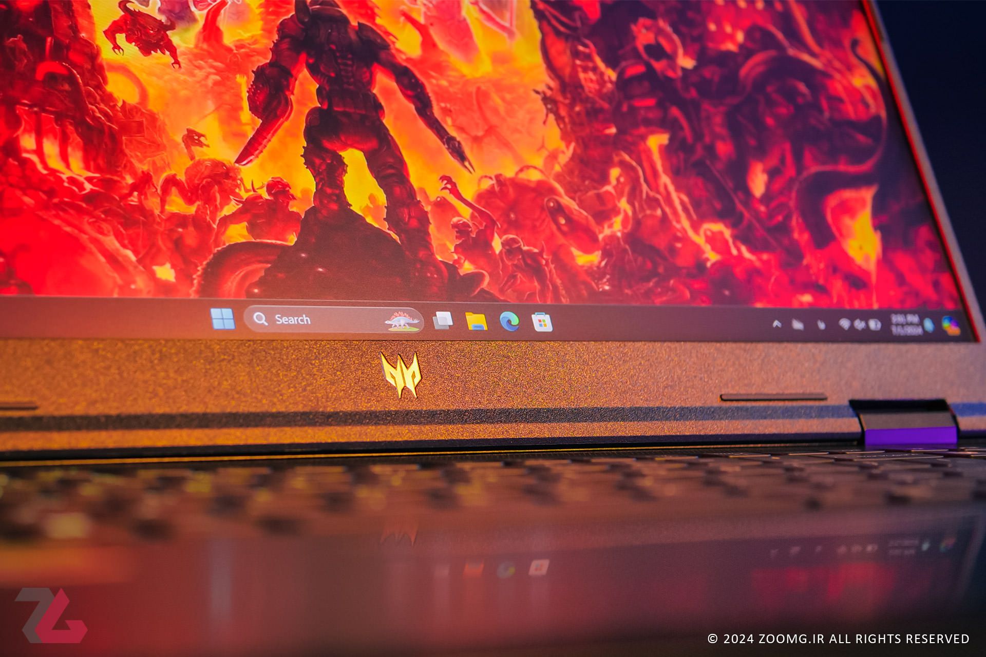 صفحه نمایش Acer Predator Helios Neo 16 و لوگوی محصولات گیمینگ ایسر