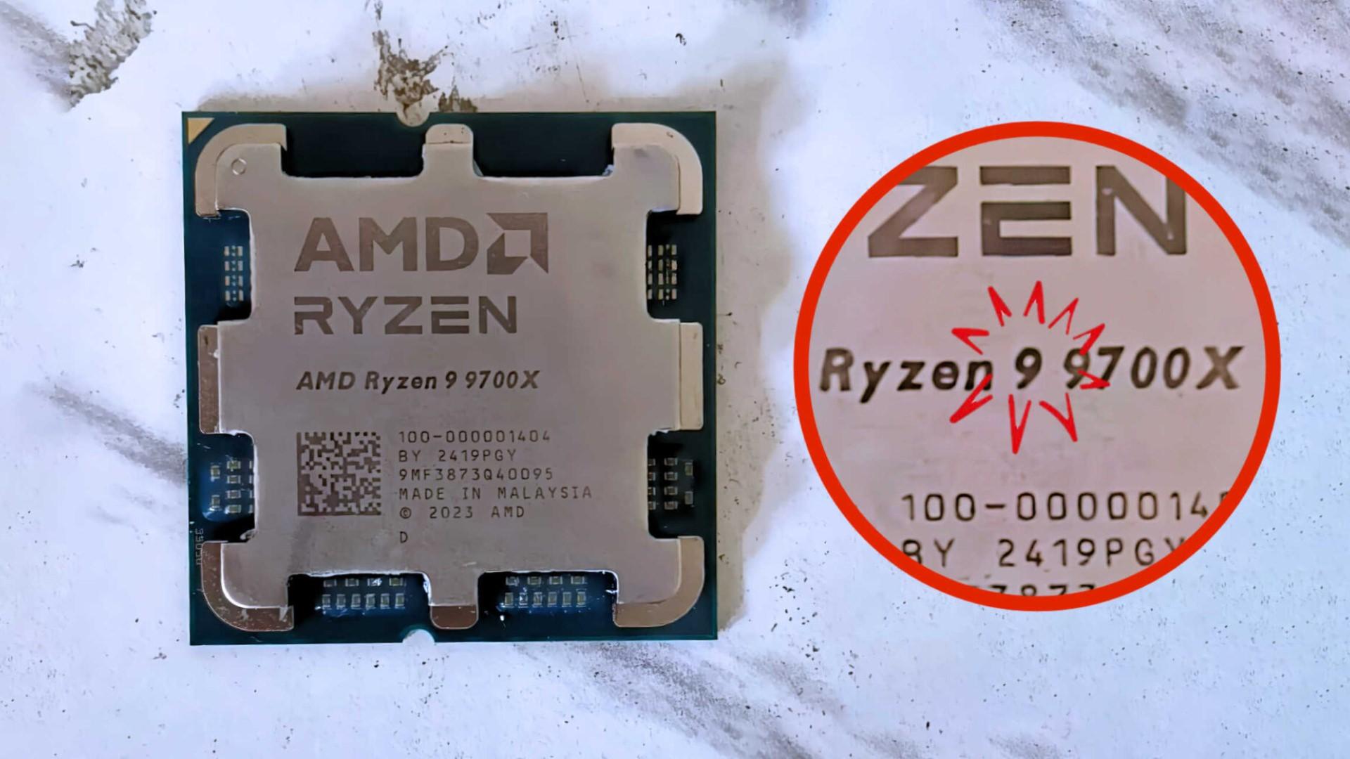 غلط املایی روی پردازنده AMD Ryzen 9 9700X