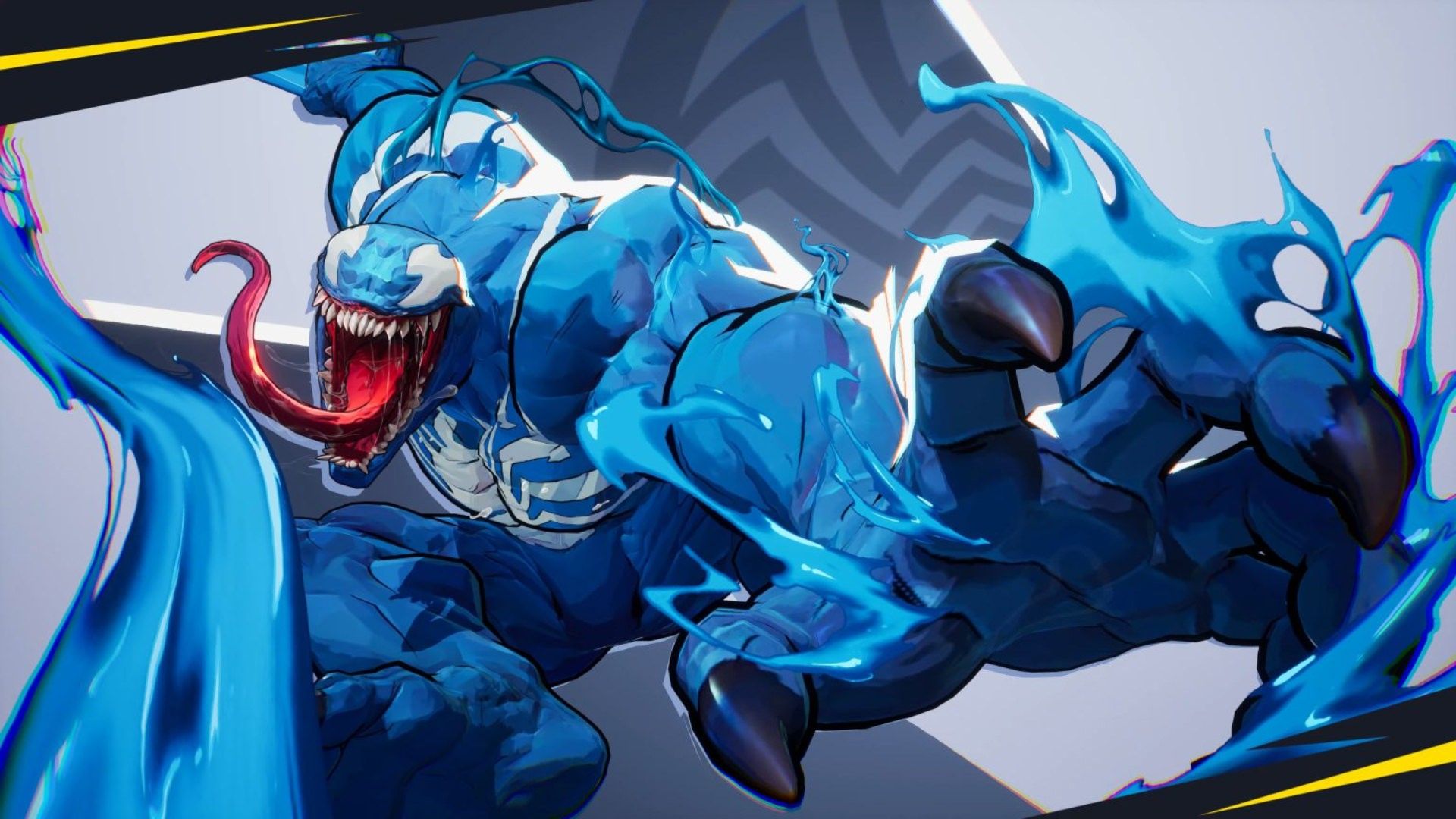 ونوم با لباس سیان کلش در بازی مارول رایوالز venom with cyan clash skin in marvel rivals game