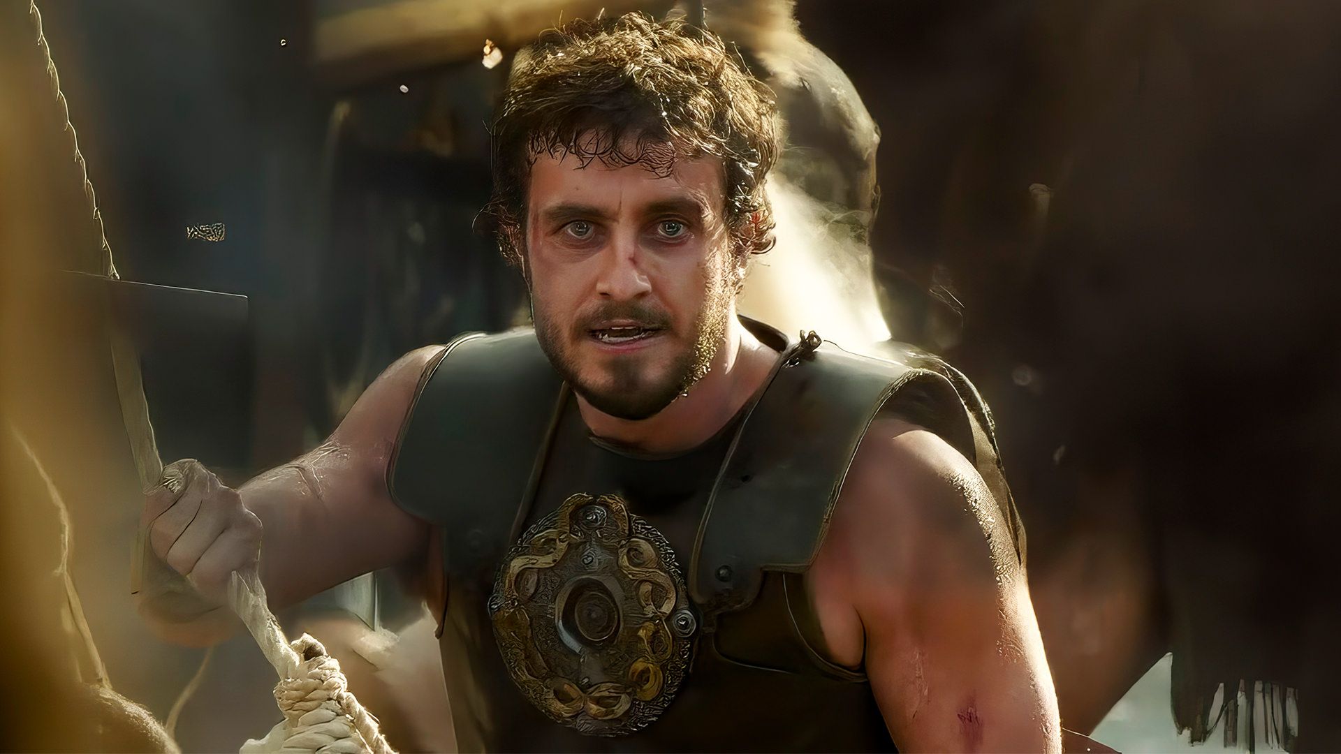 آمادگی لوسیوس برای مبارزه در فیلم گلادیاتور ۲