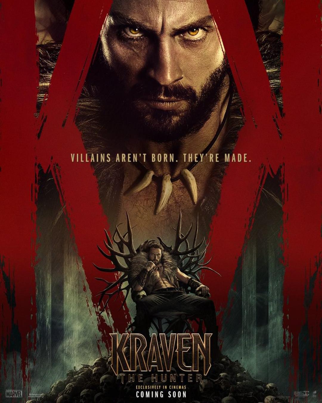 پوستر جدید فیلم Kraven the Hunter برای گیشه بین‌المللی