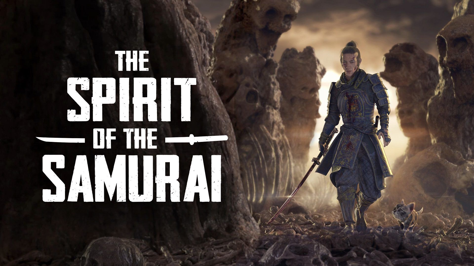 قدم زدن تاکشی در میان مجسمه‌های باستانی در بازی The Spirit of the Samurai