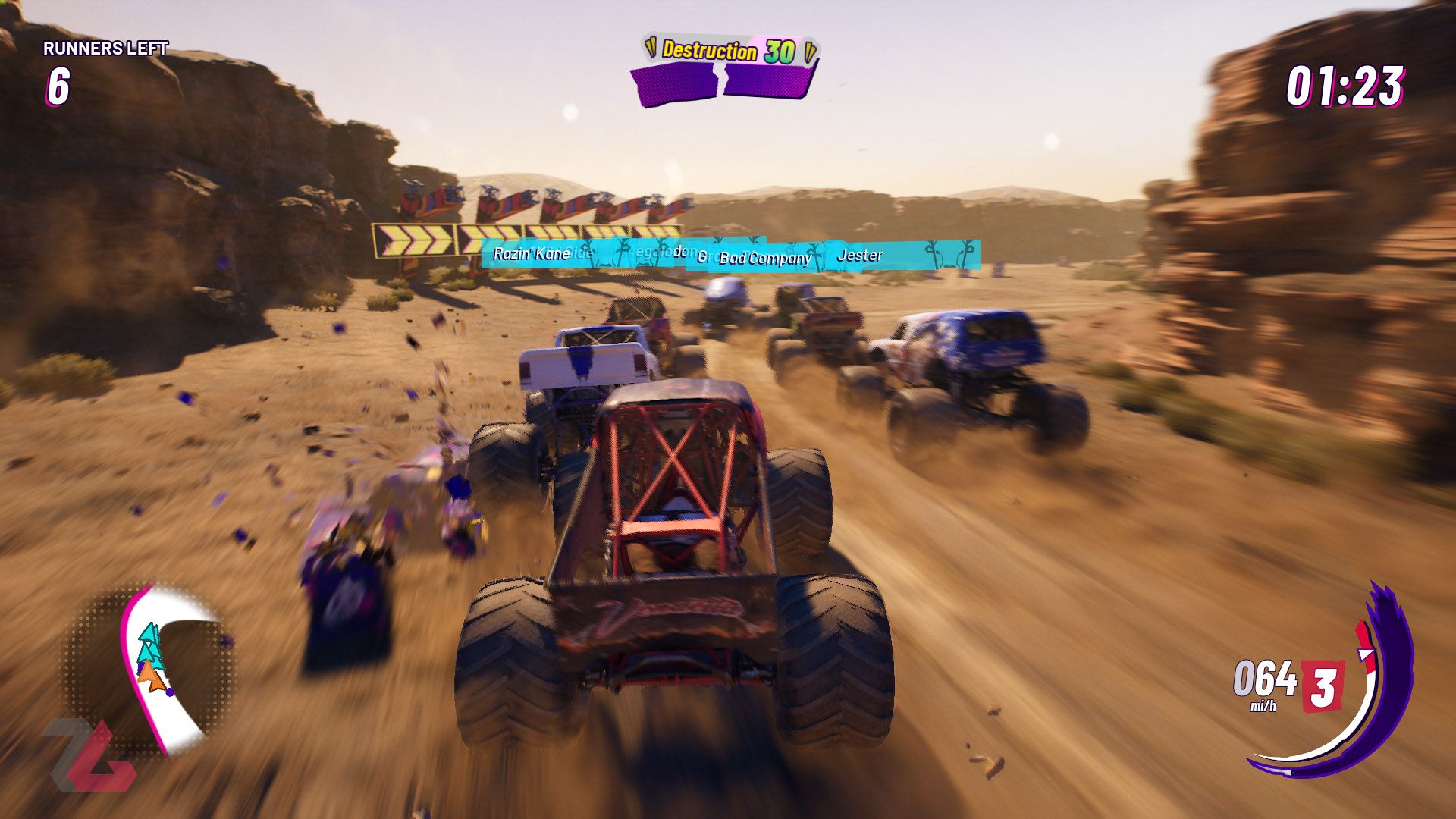 مسابقه در فضای خاکی بازی Monster Jam Showdown