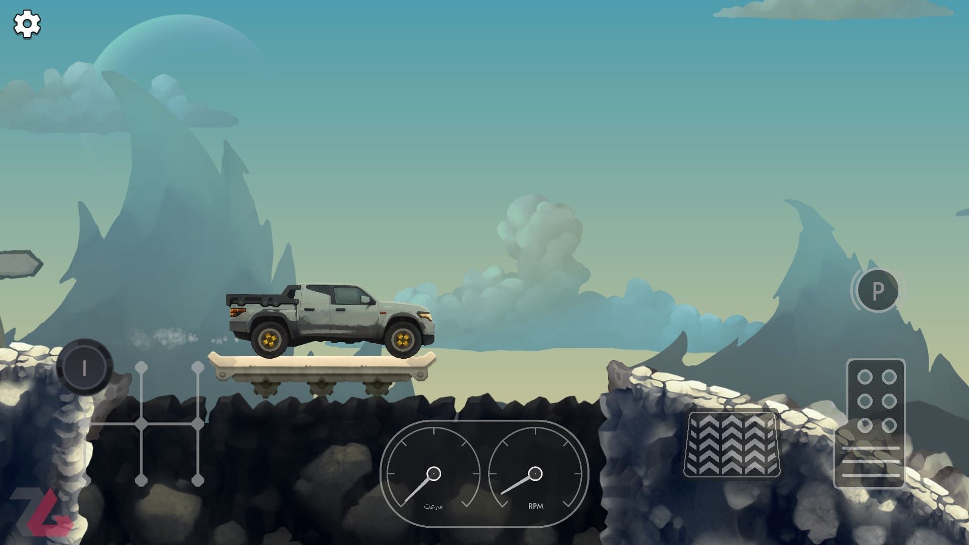 محیط سنگی در بازی Winch It Out