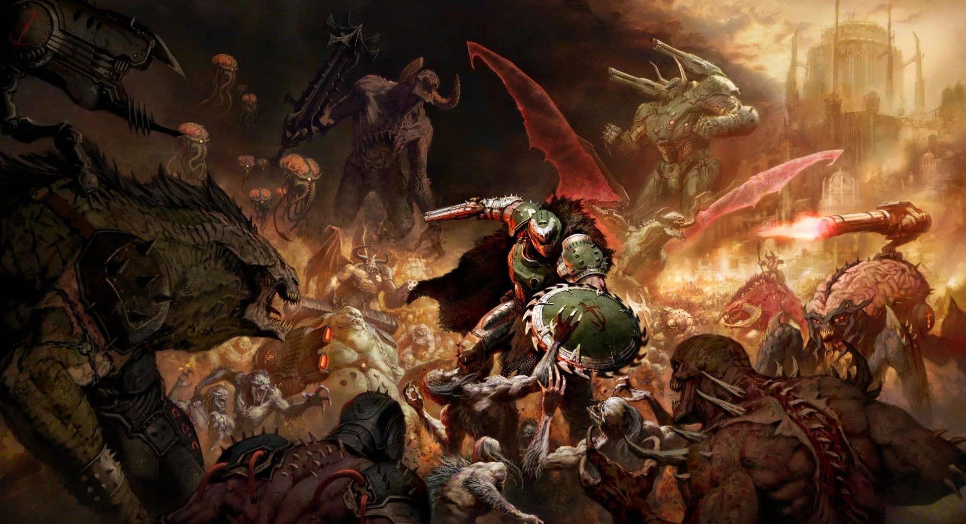 تصویر هنری از بازی Doom: The Dark Ages