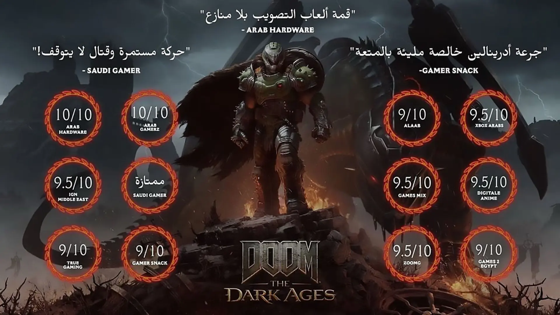 نمره‌های Doom the Dark Ages در خاورمیانه