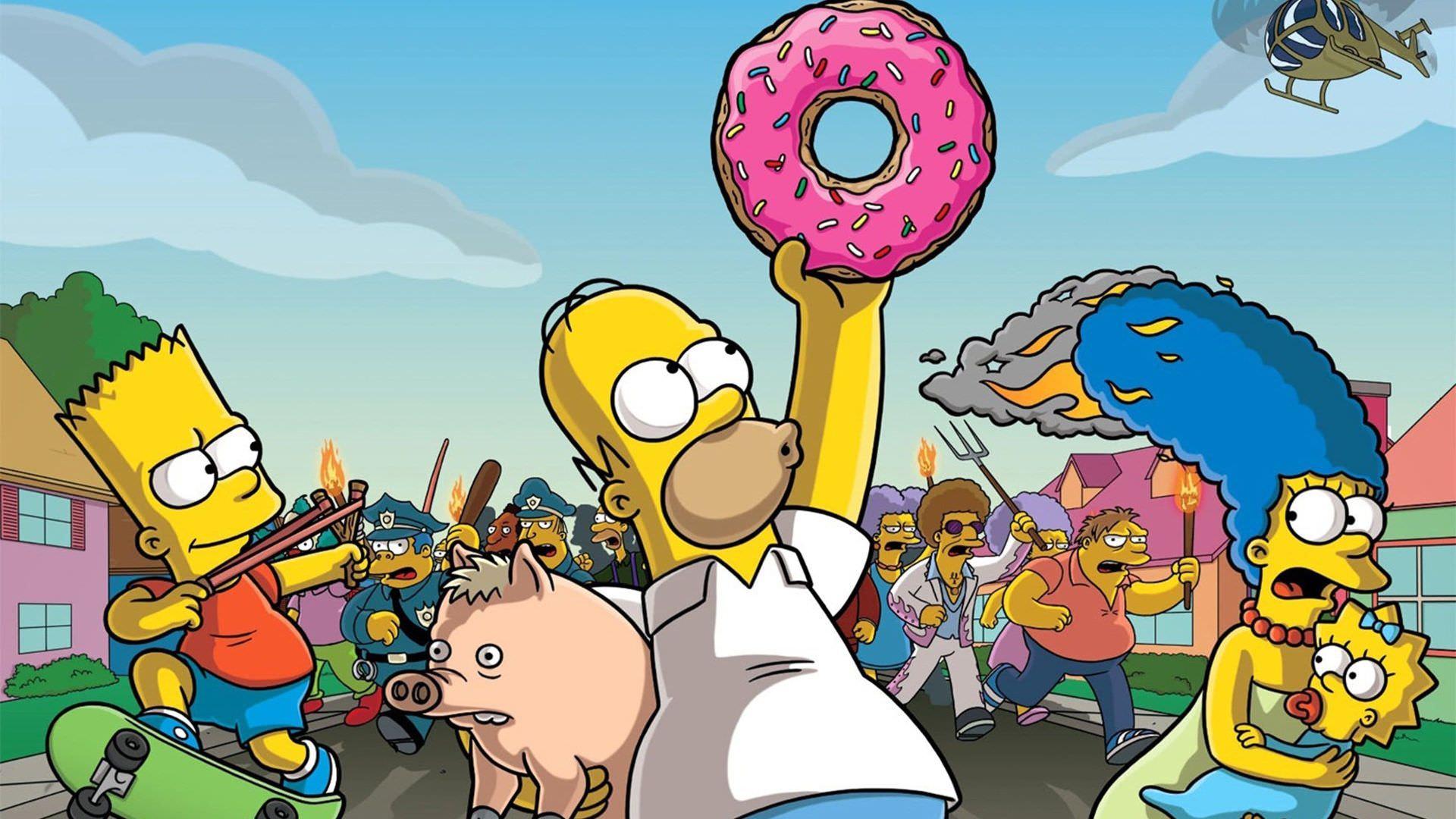 پوستر هرج و مرج انیمیشن The Simpsons Movie
