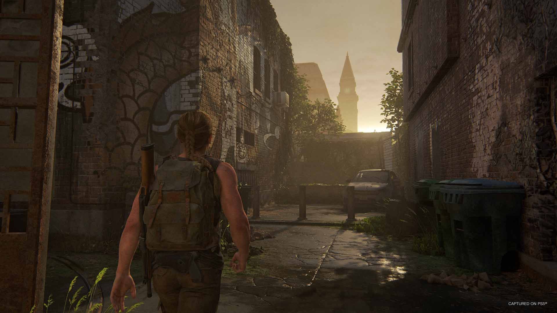 ابی درحال حرکت به سمت غروب خورشید در The Last Of Us Part 2