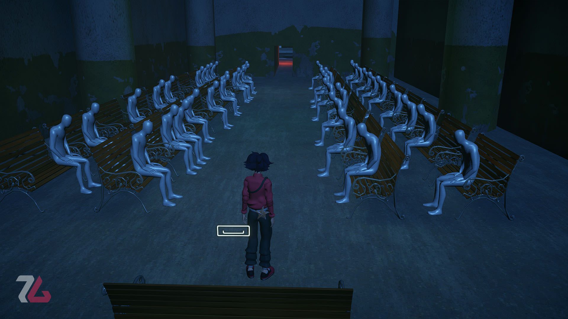 صحنه‌ای با حضور تعداد زیاد انسان در بازی A Pizza Delivery