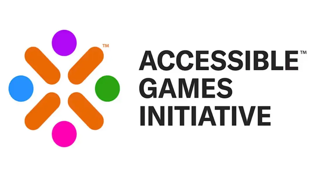 لوگوی طرح Accessible Games Initiative با اشکال هندسی رنگی و متن سیاه