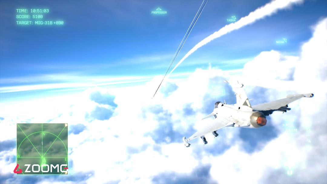 جنگنده در حال پرواز در میان ابرها در بازی Ace Combat 8: Wings of Theve