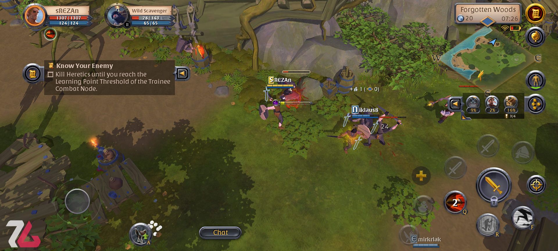 سیستم مبارزه در بازی موبایل Albion Online