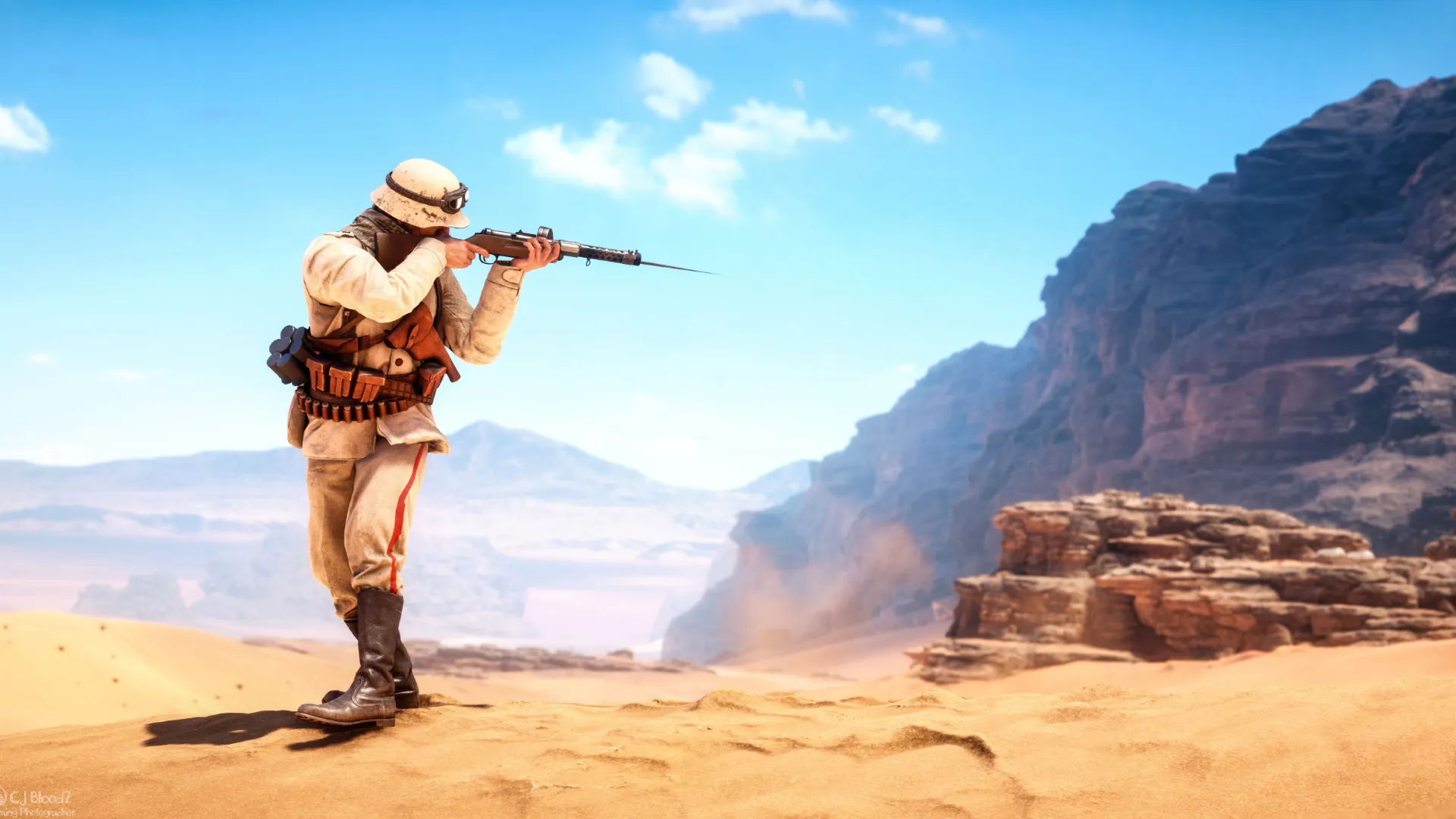 سرباز نیروی متحدین مشغول تیراندازی به دشمنان در بازی Battlefield 1