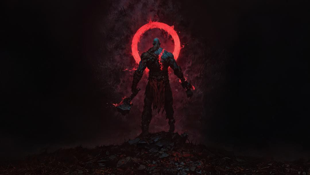 خشم و عصبانیت کریتوس (Kratos) در بازی God of War Ragnarök (از نمای عقب)