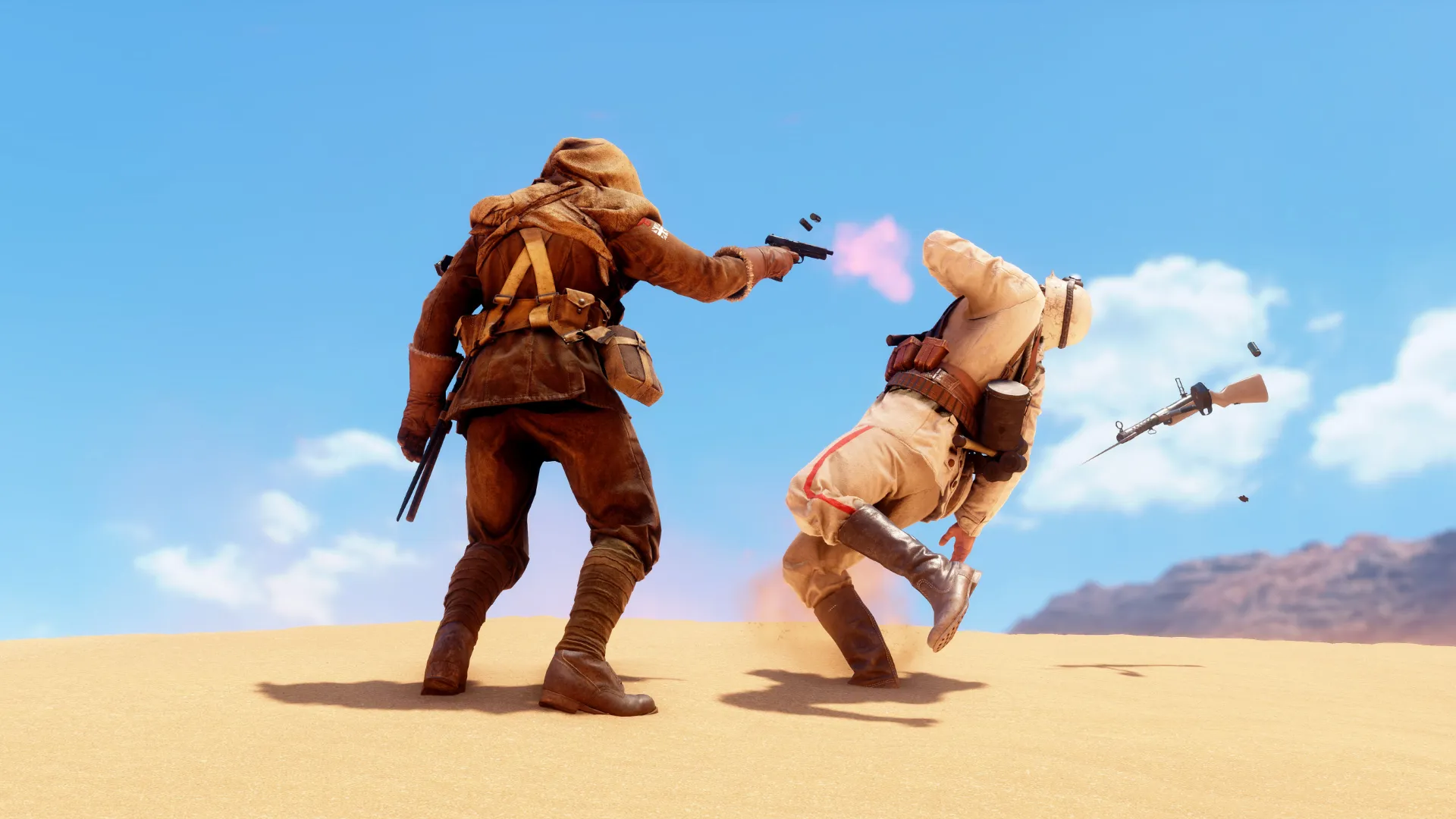 شلیک سرباز جبهه متفقین به نیروی جبهه متحدین در بازی Battlefield 1