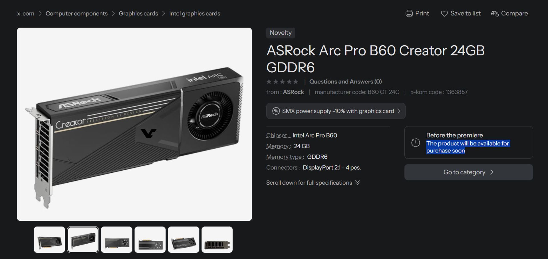 آغاز فروش کارت گرافیک Arc Pro B60 شرکت اینتل (Intel) در فروشگاه‌های اینترنتی