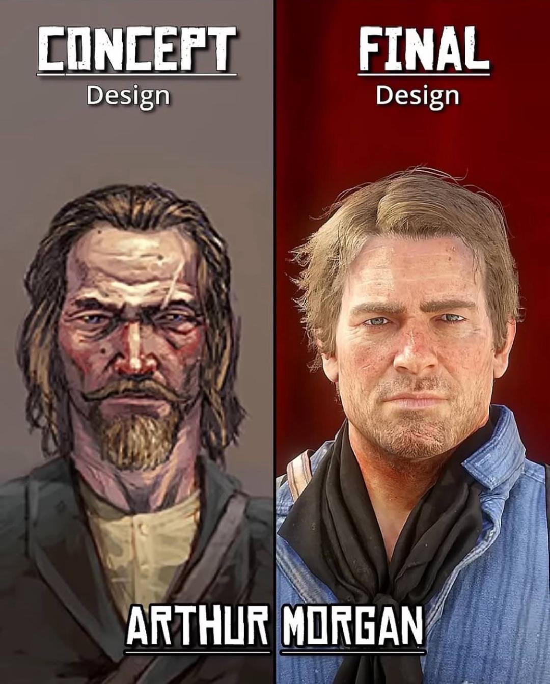 ظاهر متفاوت آرتور مورگان در طراحی اولیه بازی Red Dead Redemption 2