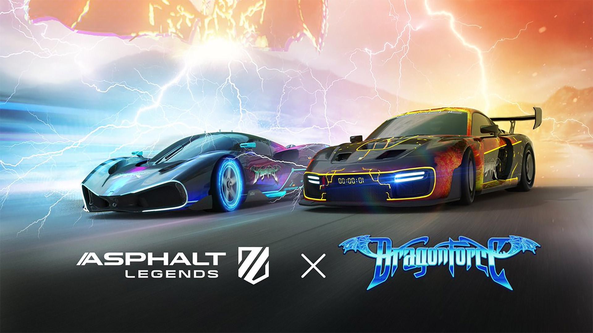 کراس اور بازی Asphalt Legends با Dragonforce