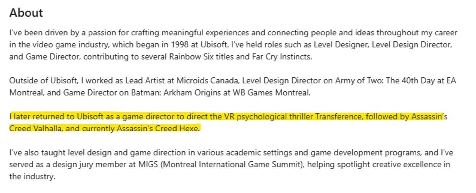 پروفایل بنوا ریچر،‌ کارگردان بازی Assassin’s Creed Hexe